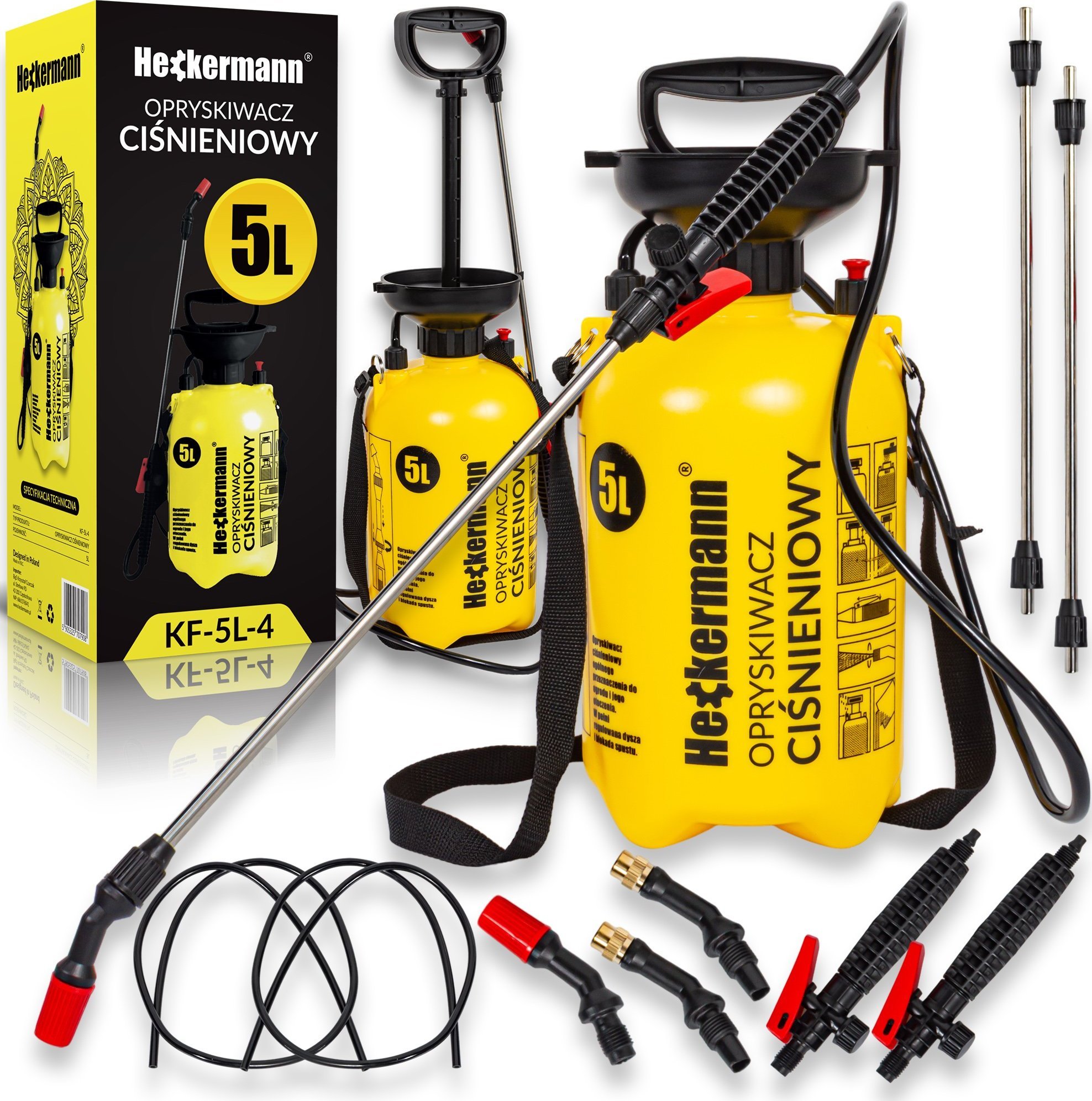Heckermann Opryskiwacz ręczny Spryskiwacz ciśnieniowy Heckermann KF-5L-4 5L