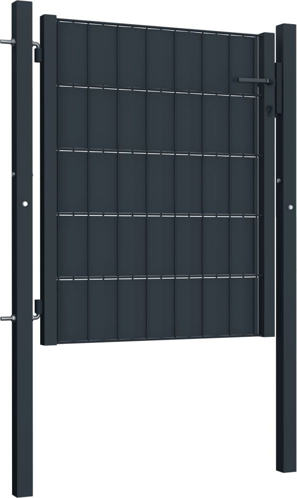 vidaXL Furtka ogrodzeniowa, stalowa, 100 x 101 cm, antracytowa