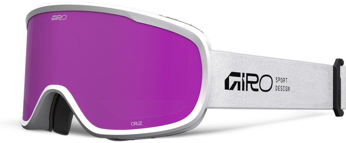 Giro Gogle zimowe GIRO CRUZ WHITE STACKED (OTG) (Cylindrical) (Lustro kolorowe AMBER PINK 19-42% S2)