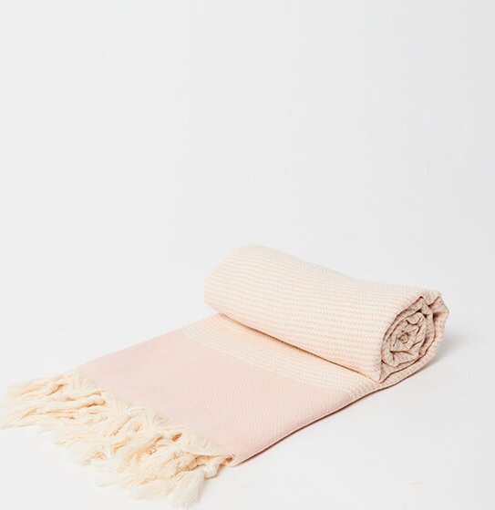 Yeye Ręcznik hammam CAPRI 100% bawełna YEYE Jasny różowy