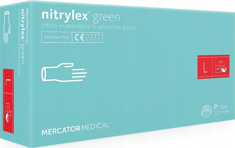 Mercator Medical Rękawice nitrylowe nitrylex green L 100 szt () - RD30138004