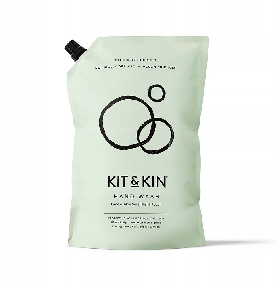 Kit & Kin Naturalne Mydło do rąk w płynie, o zapachu limonki i aloesu - REFILL, 1L