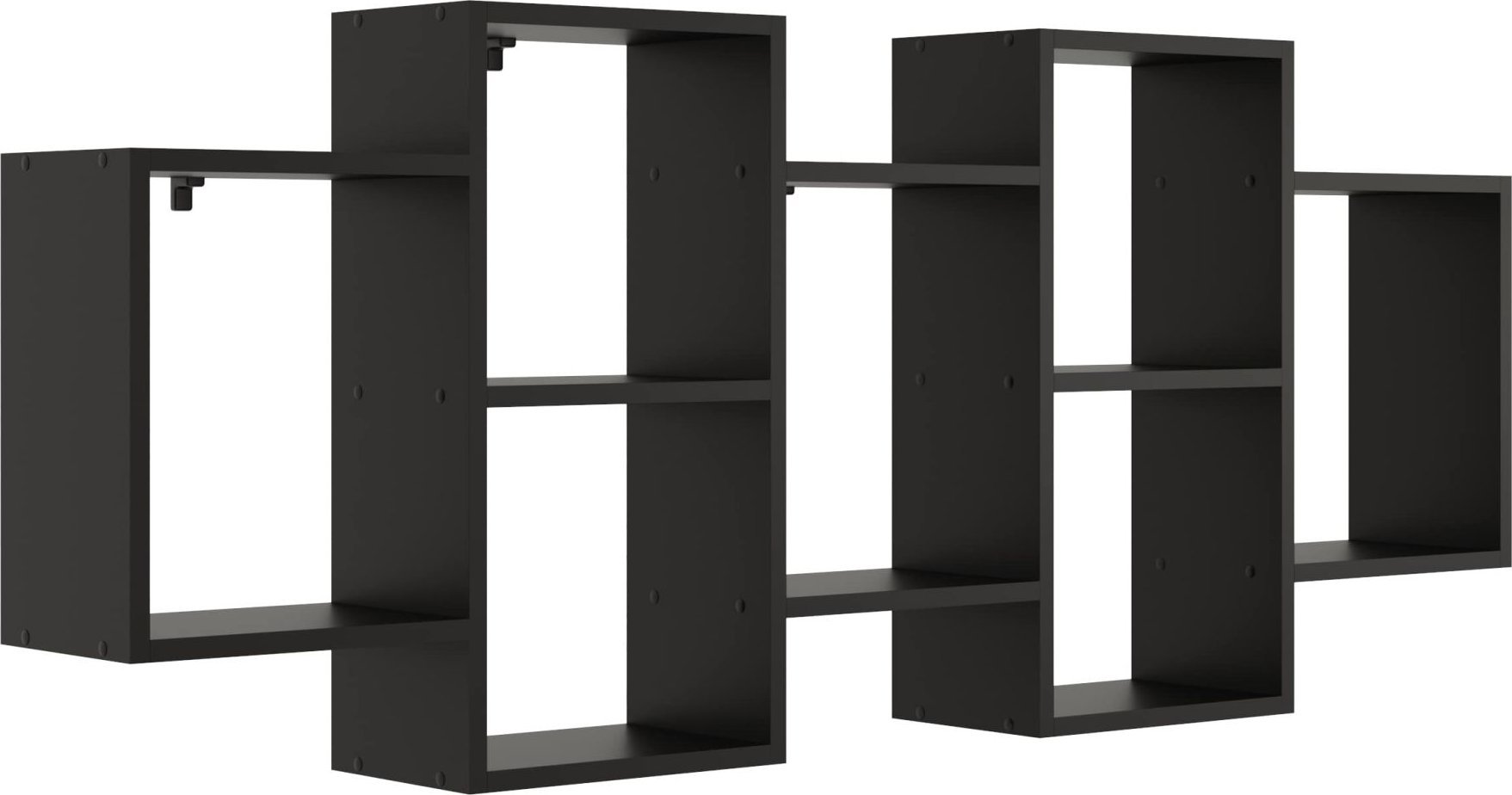 Tyletegotu Duża półka ścienna, regał wiszący, 161x18x66 cm, czarny, mat