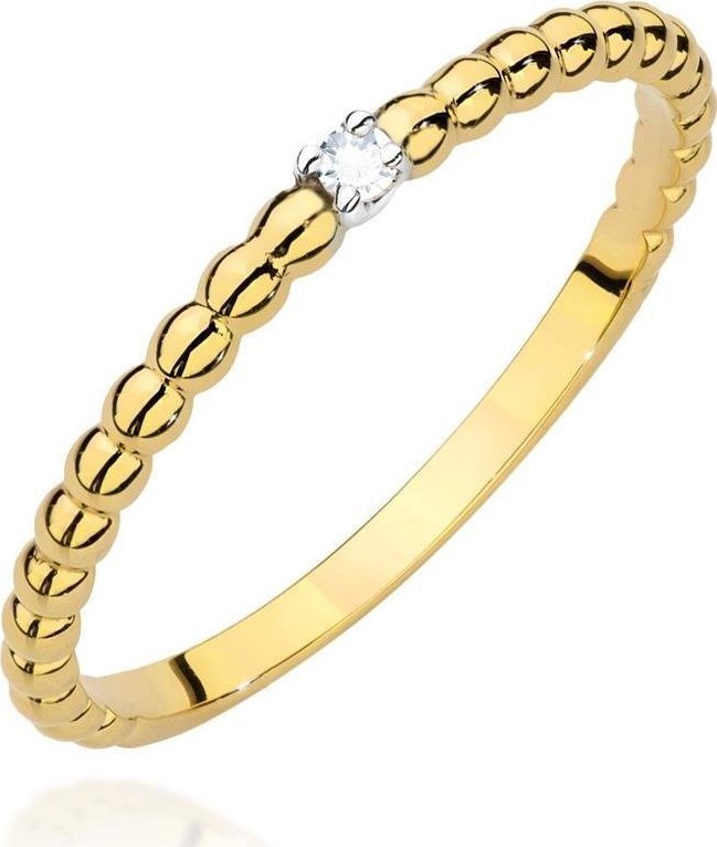 Best Diamonds złoty pierścionek z brylantem 0.02ct 24