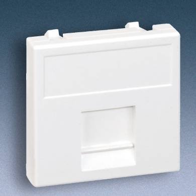 Kontakt-Simon Płytka K45 gniazda teleinformatycznego pojedynczego 1xRJ płaska z przesłoną czysta biel - K76/9