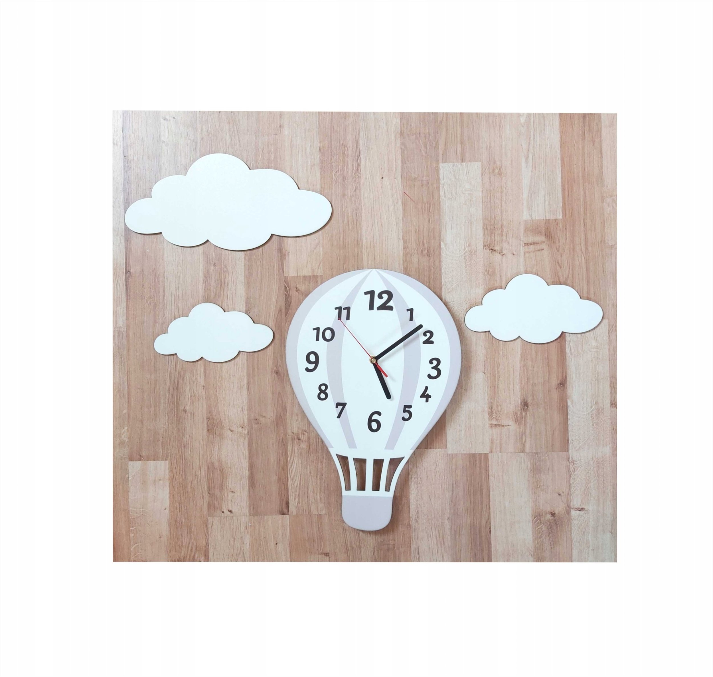 naSciane Zegar ścienny BALON chmurki styl skandynawski szar