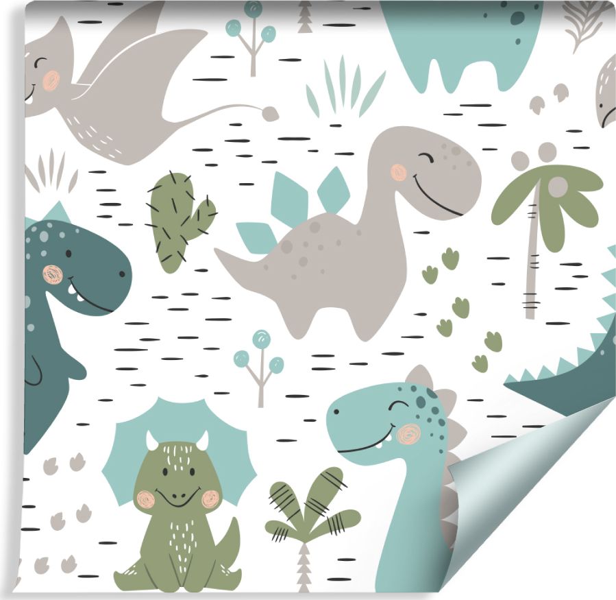 Muralo Tapeta Dla Dzieci - Sympatyczne Dinozaury