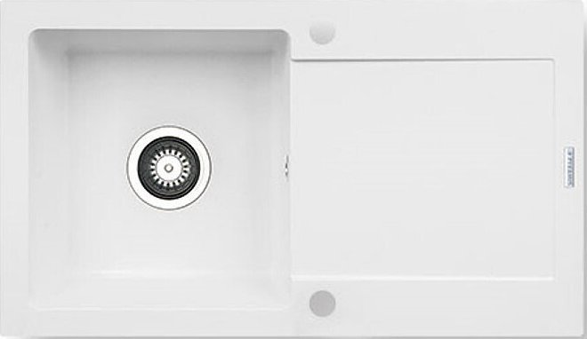 Zlewozmywak Pyramis Zlewozmywak granitowy Pyramis Mido 76x44 1B 1D Biały polarny