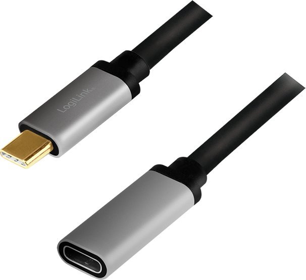 Kabel USB LogiLink USB-C - USB-C 0.5 m Czarno-szary (CUA0105)