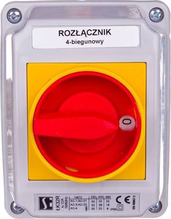 Spamel Łącznik krzywkowy 0-1 4P 32A w obudowie (ŁK32R-2.8210OB2ZC)