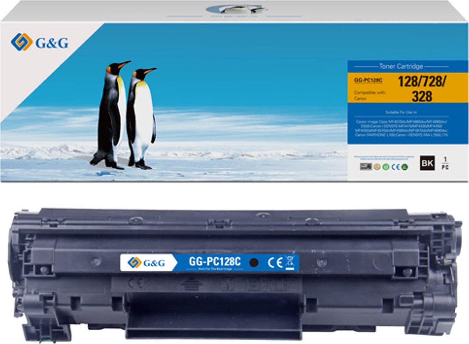 Toner G&G G&G kompatybilny toner z CRG728, CRG128, CRG328, black, 2100s, NT-PC128C, dla Canon MF-4410, 4430, 4450, 4550, 4570, 4580, 4890, N