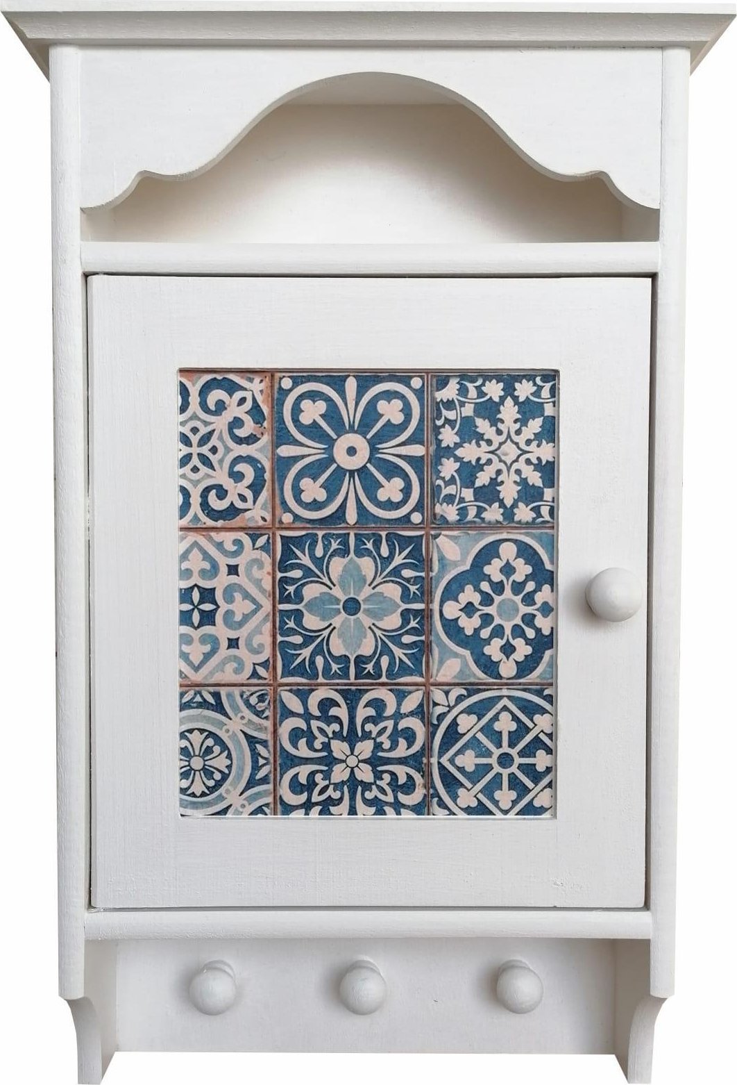 Prowansalska Manufaktura Szafka na klucze XL Biała Kafeli-40