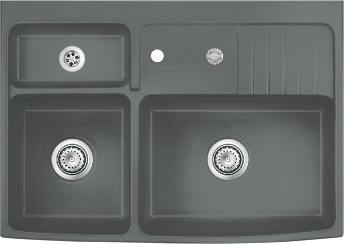 Zlewozmywak SYSTEMCERAM Systemceram Centra 90 Lava, zlewozmywak ceramiczny, korek automatyczny