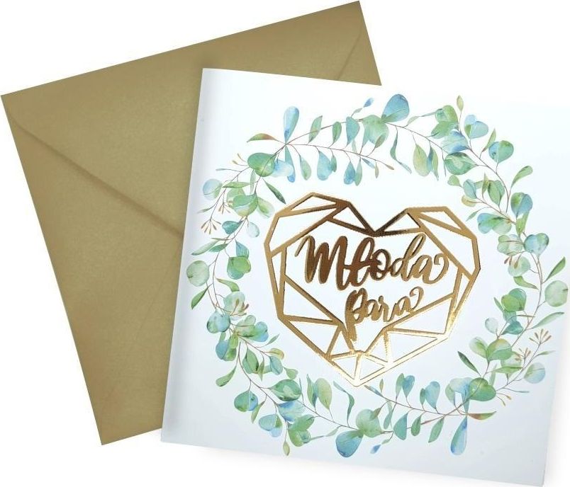 HENRY Karnet KW Ślub Liście Lakier 3D