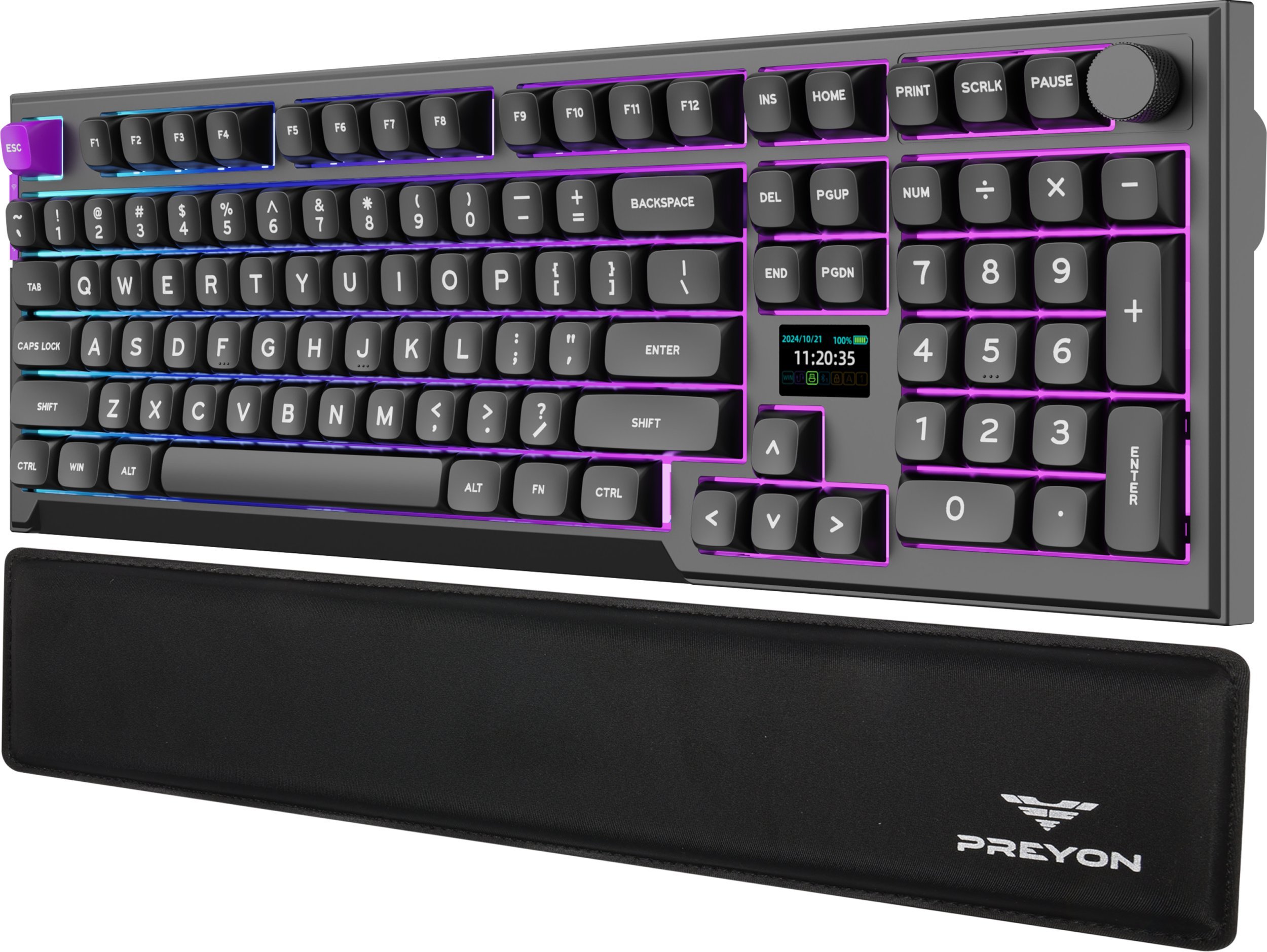 Klawiatura PREYON PREYON SILENT CLAW RED + Podkładka pod nadgarstki Falcon Soft Full Size