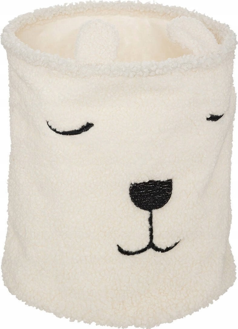 Atmosphera Kosz na zabawki TOY, boucle, pyszczek misia, Ø 35 cm
