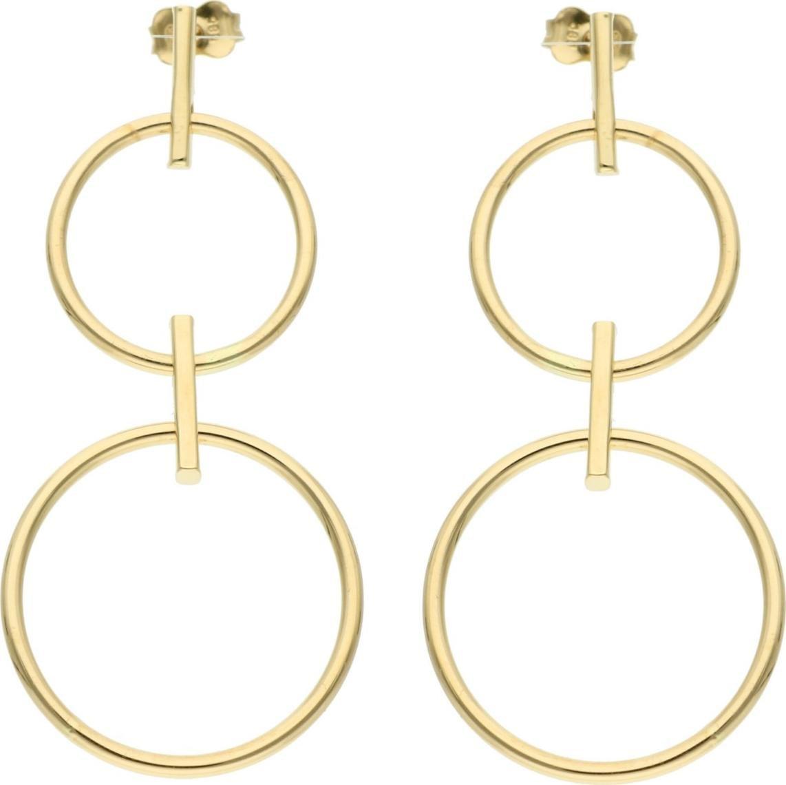 Rosanto Złote kolczyki połączone koła 585 14k