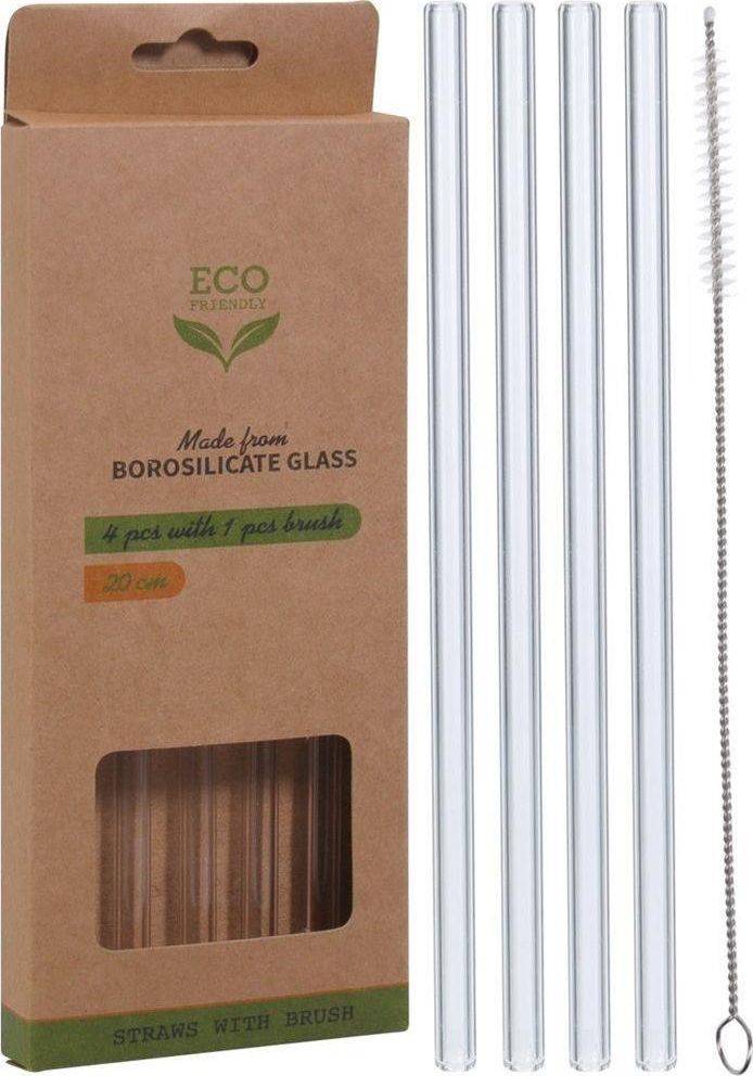 Excellent Houseware Słomki rurki do napojów wielorazowe 4 szt