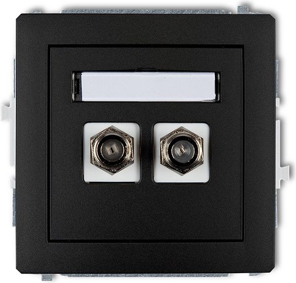 Karlik Gniazdo antenowe Deco podwójnego typu F czarny mat (12DGF-2.1)