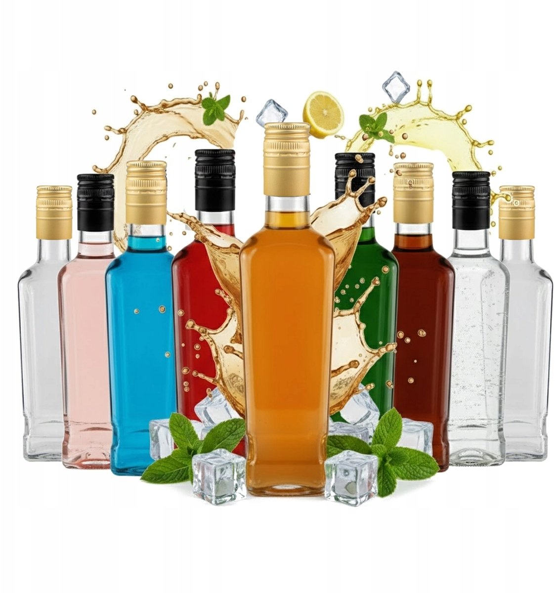 50X Butelki Na Nalewki JACK WALKER 500ml Butelka Szklana Wino Alkohol 0,5l