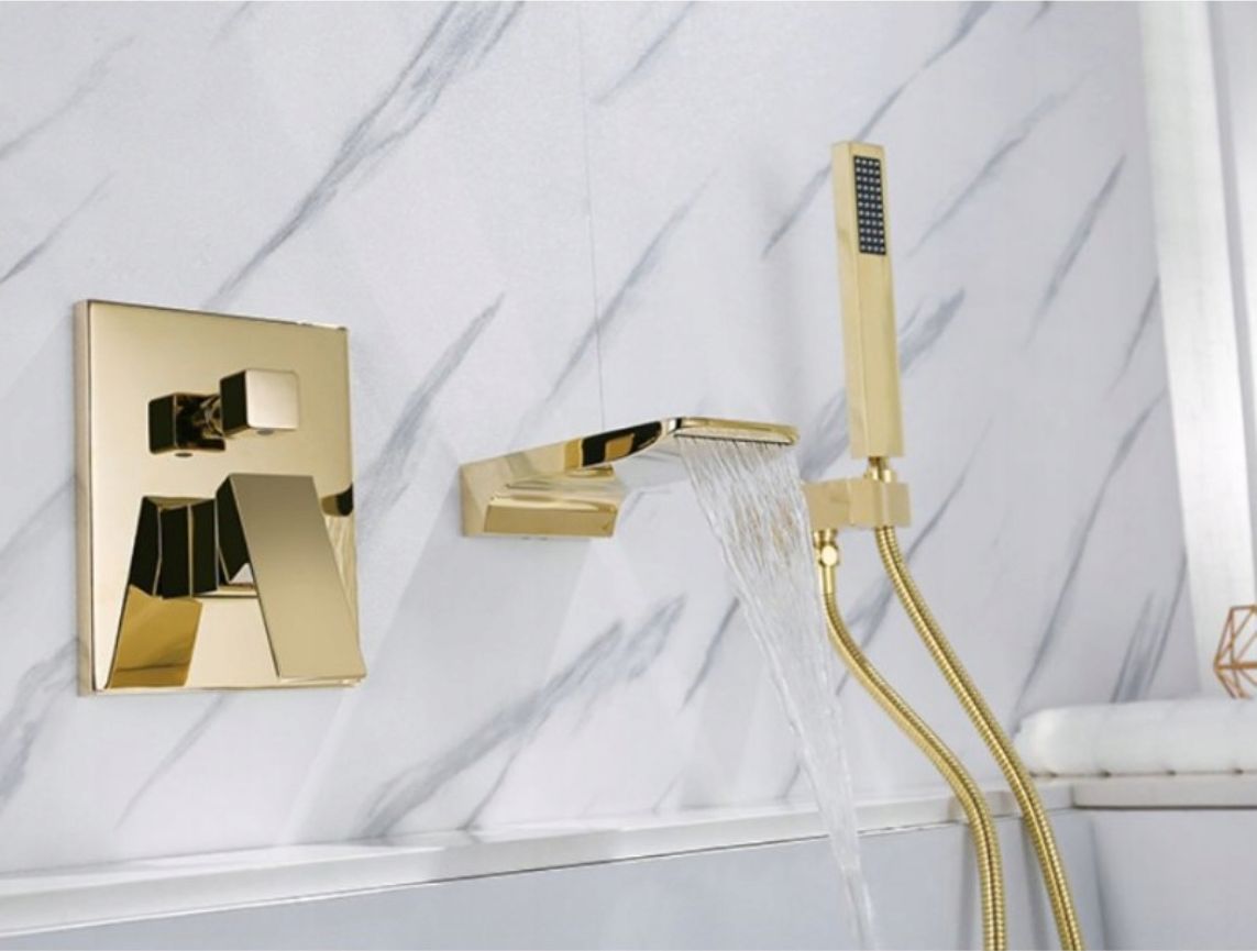 Bateria wannowa PDS Premium Exclusive+ ścienna złoty