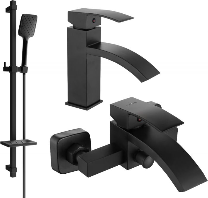 Mexen Mexen Libra DQ62 zestaw wannowy, czarny - 745103DQ62-70