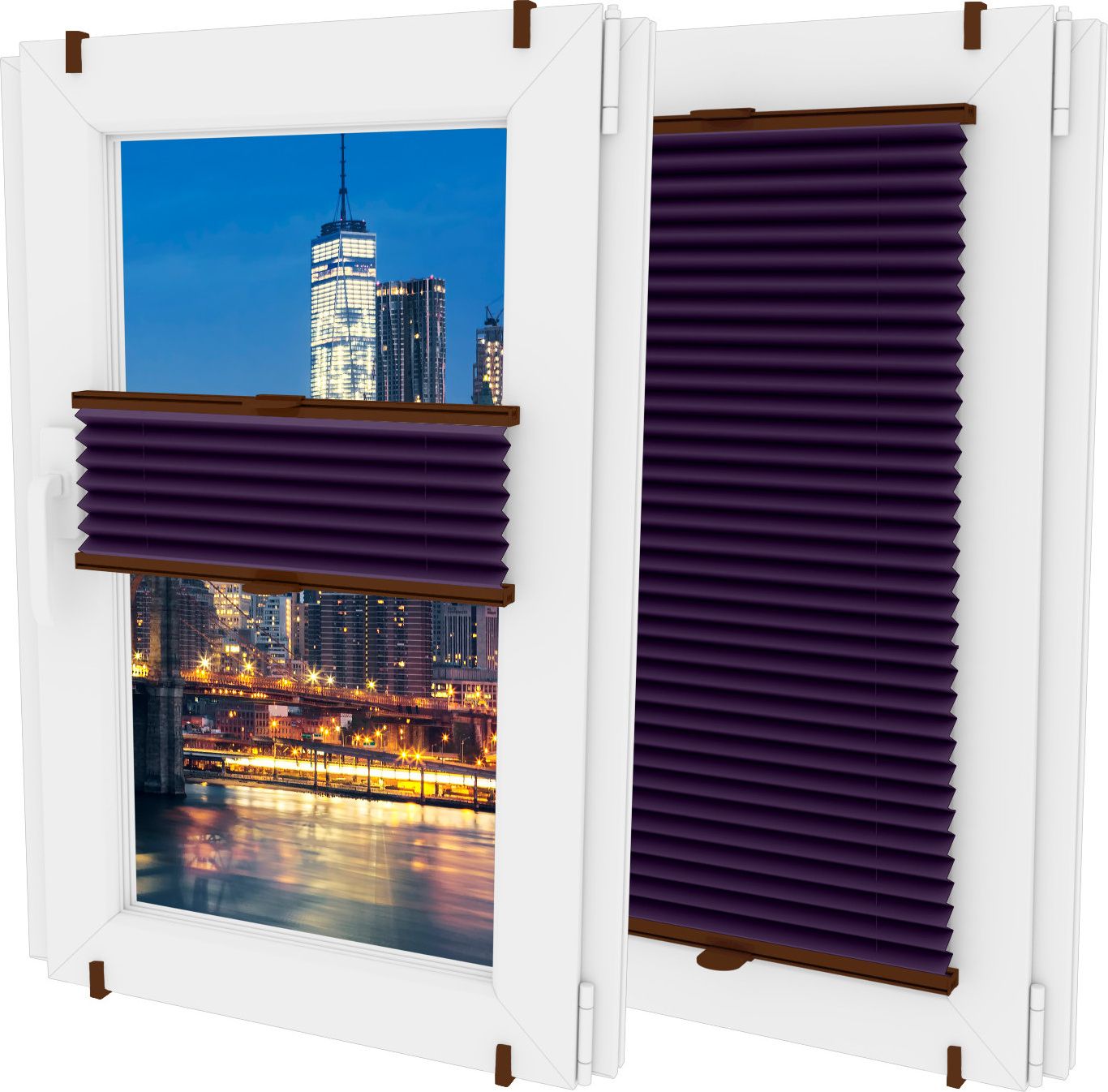 Oslonaokna 'Roleta plisowana plisa wysokość do 150cm kolor Ciemnoszary'