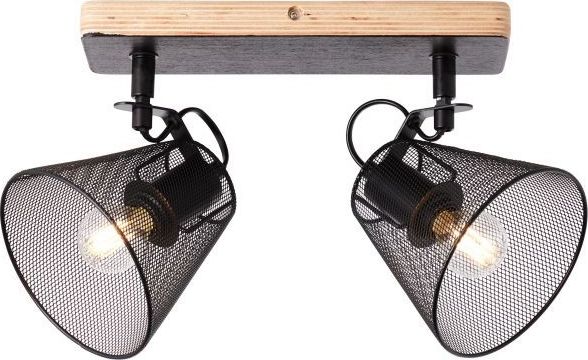 Lampa sufitowa Brilliant Spot sufitowy czarny Brilliant Whole drewniany 40113/76