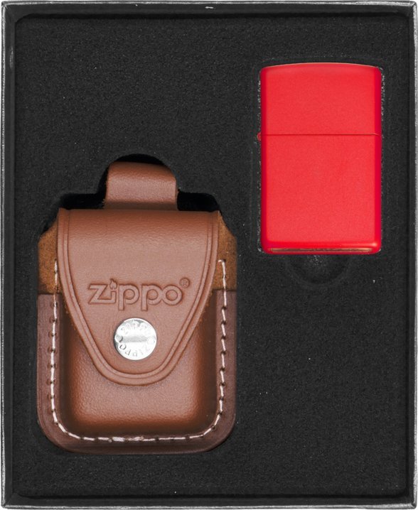 Zestaw ZIPPO Zapalniczka RED MATTE Prezentowy No2