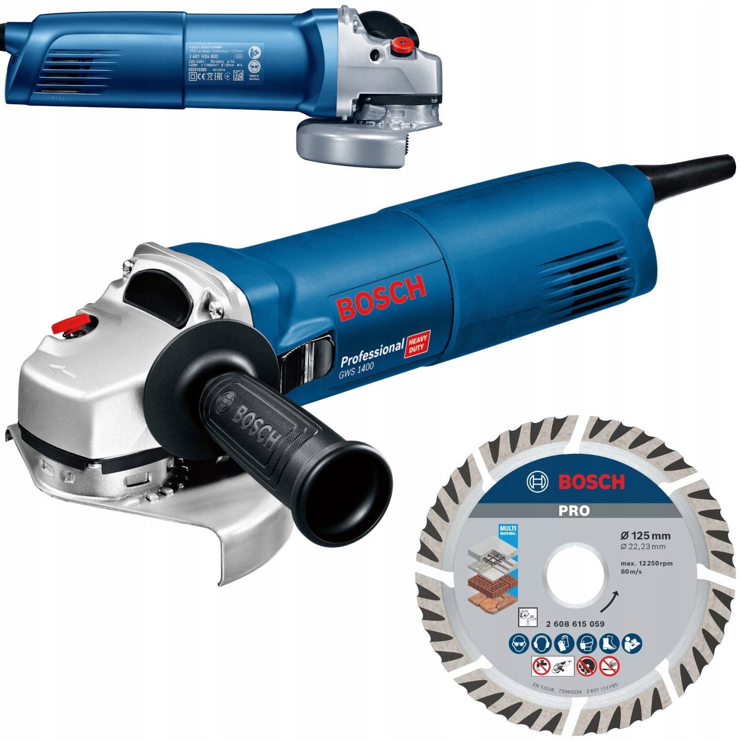 SZLIFIERKA KÄTOWA 125MM GWS 1400 1400W + TARCZA DIAMENTOWA