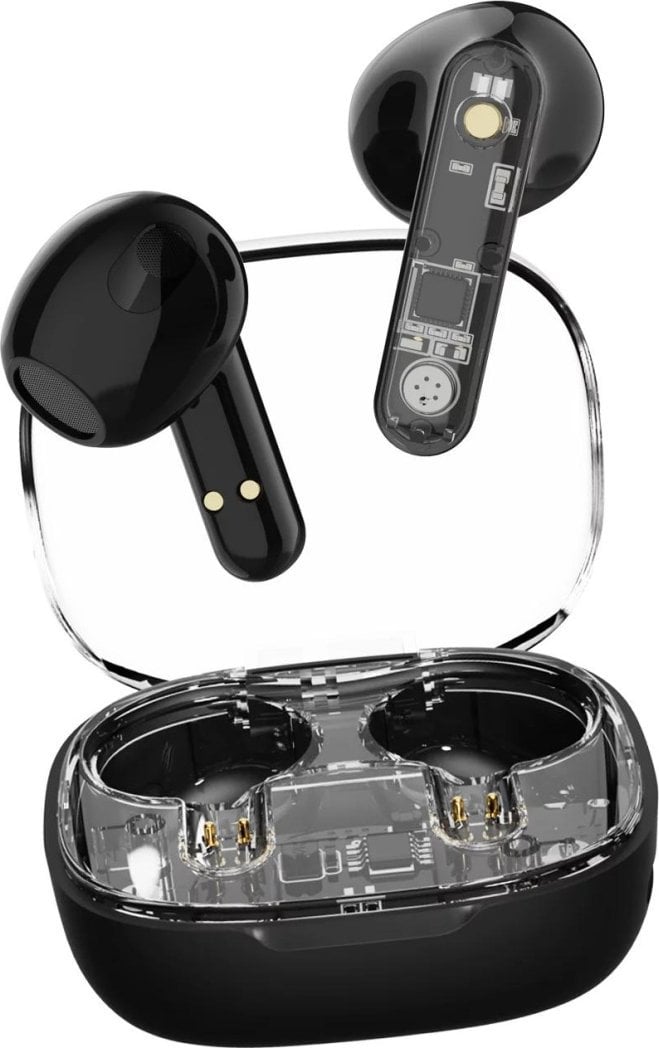 Słuchawki Streetz Ausinės į ausis STREETZ, permatomos, juodos / T150-BLK / 6612030