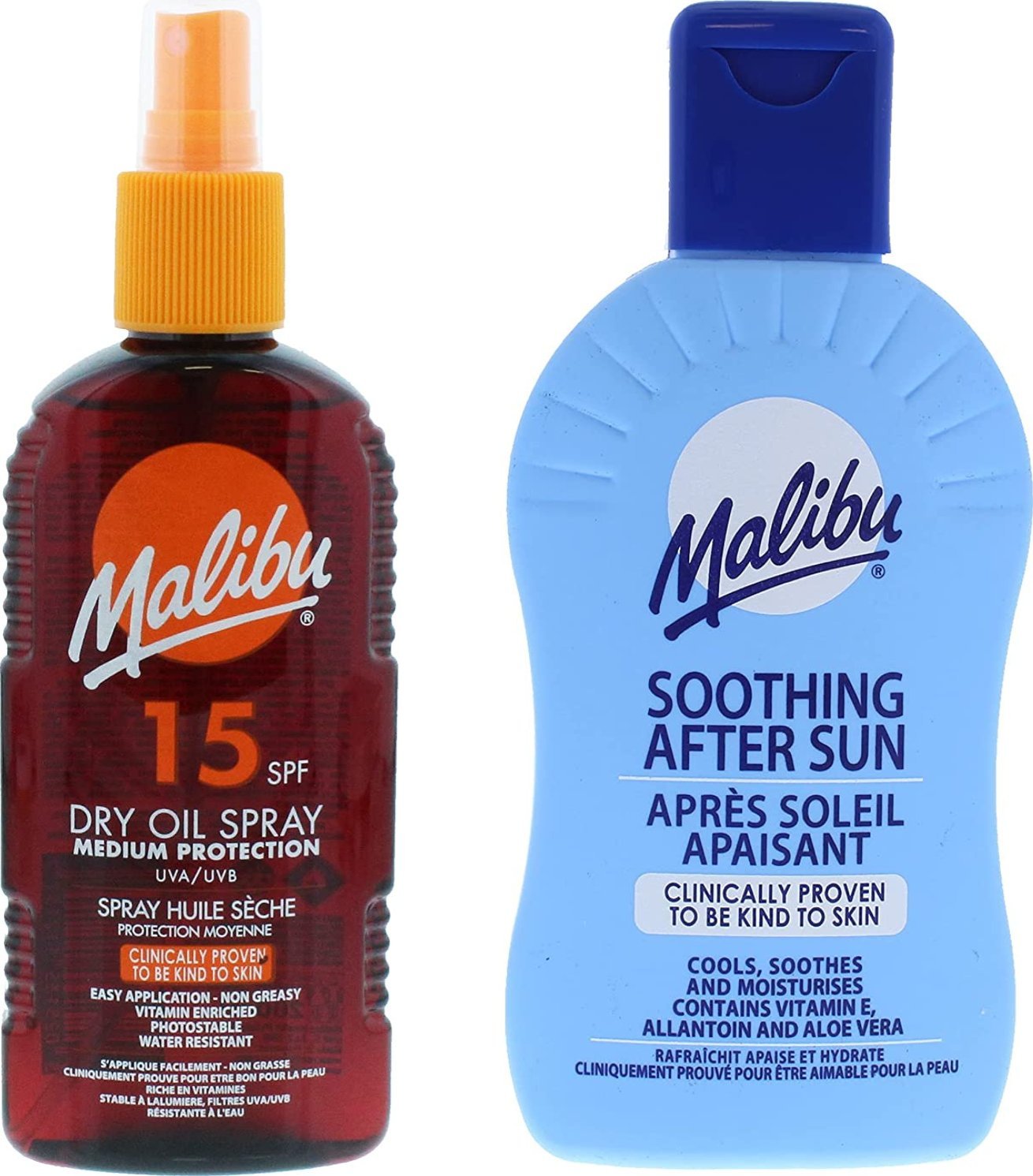 Malibu Malibu SPF15 Olejek Brązujący 200ml + Balsam Po Opalaniu 200ml