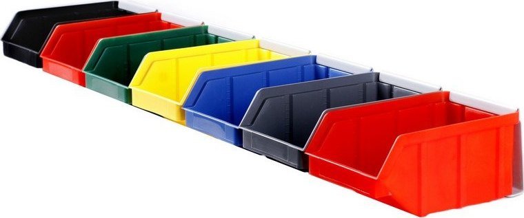 qBox Listwa do zawieszania pojemników warsztatowych, wym. listwy 1050 x 130 mm - 7 pojemników (Listwa bez pojemników)