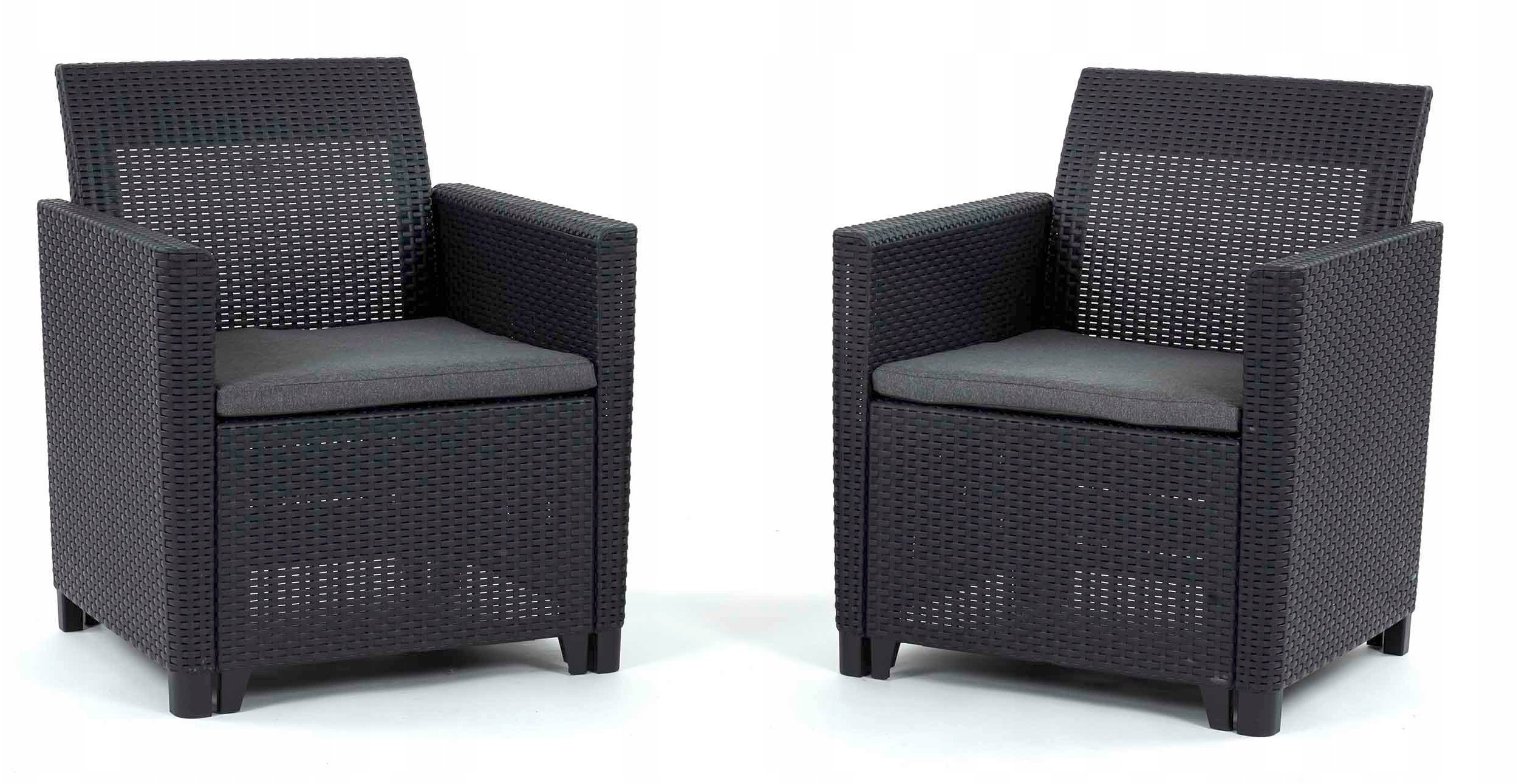 Keter Zestaw mebli ogrodowych dla 2 osób grafitowy z poduszkami