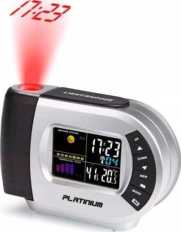 Platinium BUDZIK ZE STACJĄ METEO DCF STACJA POGODY POGODYNKA