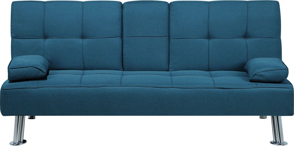 Beliani Sofa rozkładana niebieska ROXEN