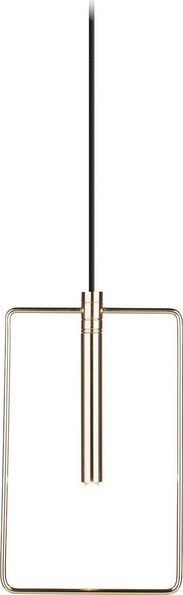 Lampa wisząca Amplex LAMPA wisząca FARO 0545 Amplex prostokątna OPRAWA metalowy ZWIS ramka frame złoty