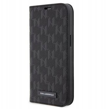 Karl Lagerfeld Pu Saffiano Monogram Book Case For Iphone 13 Pro Czarne