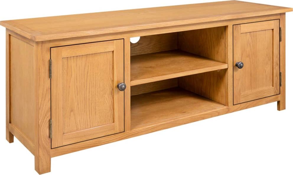 vidaXL Szafka pod telewizor, 110x35x44 cm, lite drewno dębowe