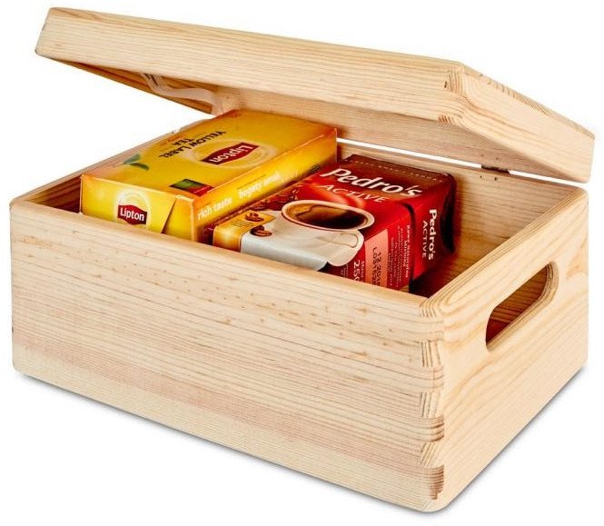 WOODEN BOX WITH LID 315000 30X20X13.5CM