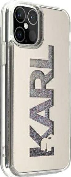 Karl Lagerfeld Etui Karl Lagerfeld Logo Glitter Hardcase do iPhone 12 Pro Max srebrne