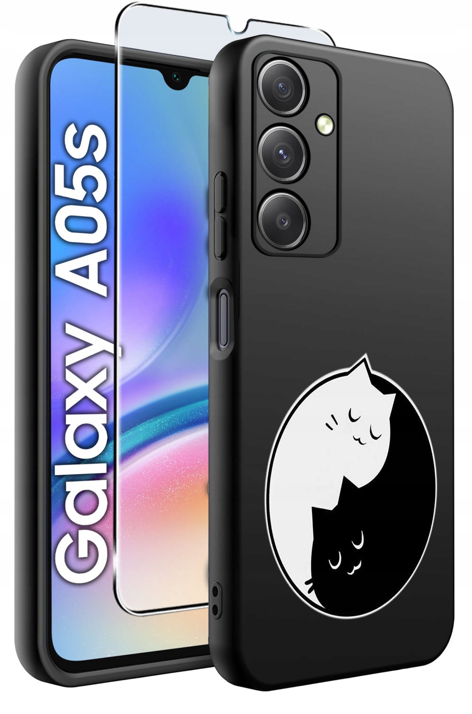 ETUI do Samsung A05s WZORY | SILIKONOWE MATT CASE + SZKŁO 9H