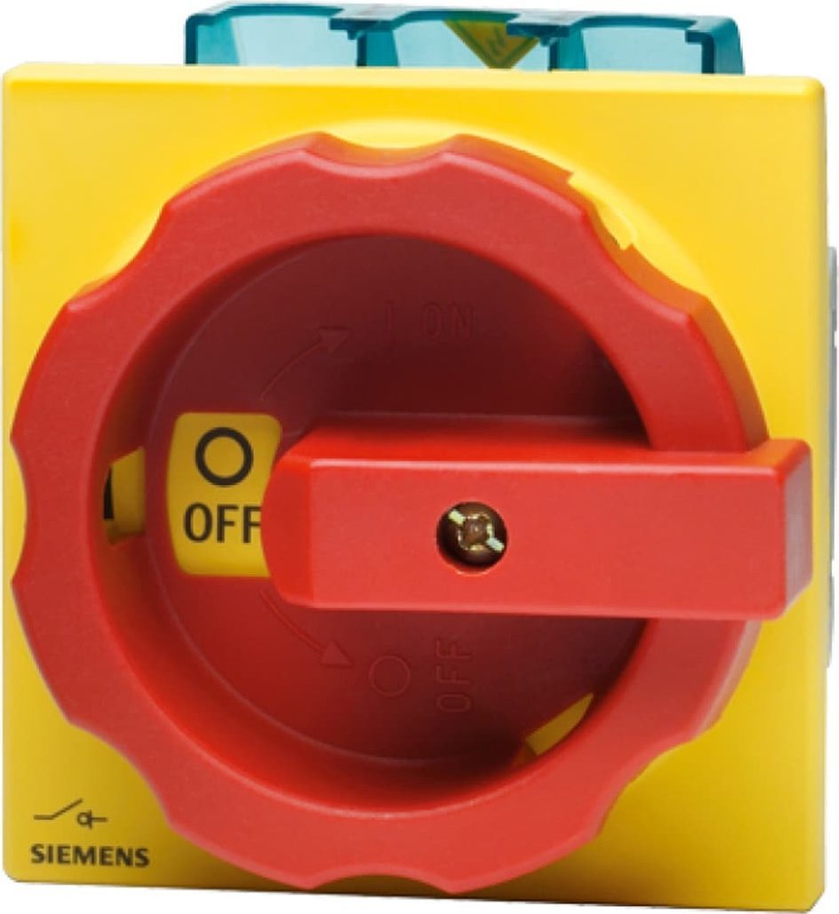 Siemens Łącznik krzywkowy 0-1 3P 32A do wbudowania żółto/czerwony IP65 3LD2203-0TK53
