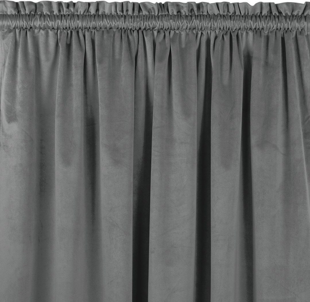 Homede Homede Zasłona VILA velvetowa z tunelem 265x225 grafitowa wzór 2