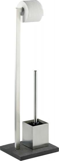 Wenko uchwyt na szczotki toaletowe w rolkach/toaletach Slate Rock 73,5 cm srebrny