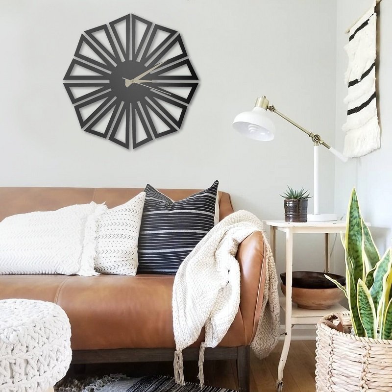 Pirudem Metalowy zegar ścienny HEDEF 500x500x2 mm