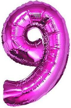 GoDan Balon foliowy cyfra "9" różowa, 85cm