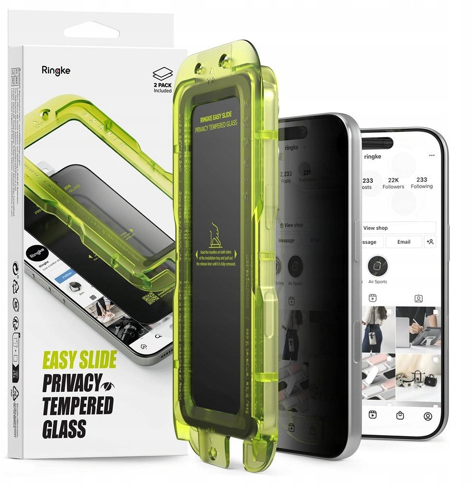 Szkło prywatyzujące Ringke Easy Slide do Apple iPhone 17 Pro Max Privacy [2 PACK]