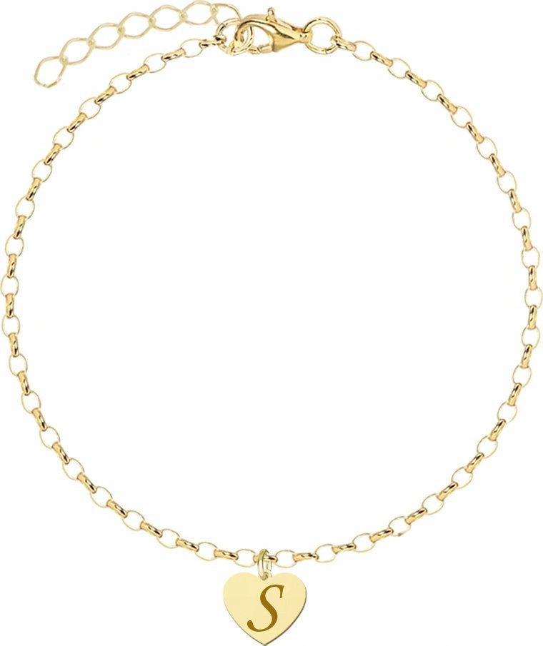 Radziszewska Jewellery Bransoletka Złota Serce z Grawerem Srebro 925 Grawer Łańcuszek Prezent