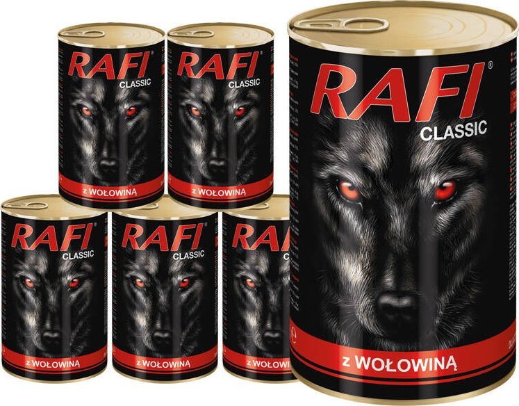 Mokra karma dla psa Rafi Classic z wołowiną zestaw 6 x 1240 g